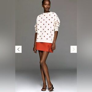 KULE The Oversized Allover Heart Sweatshirt - XS